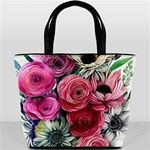 Charming Watercolor Flowers Bucket Bag Front