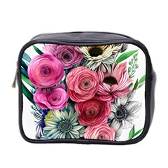 Charming Watercolor Flowers Mini Toiletries Bag (two Sides) by GardenOfOphir