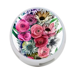 Charming Watercolor Flowers 4-port Usb Hub (one Side) by GardenOfOphir