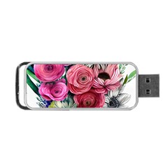 Charming Watercolor Flowers Portable Usb Flash (two Sides) by GardenOfOphir