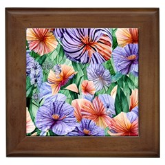 Amazing Watercolor Flowers Framed Tile by GardenOfOphir