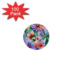 Amazing Watercolor Flowers 1  Mini Magnets (100 Pack)  by GardenOfOphir