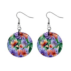 Amazing Watercolor Flowers Mini Button Earrings by GardenOfOphir