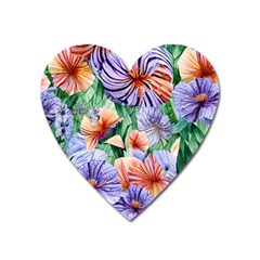 Amazing Watercolor Flowers Heart Magnet by GardenOfOphir