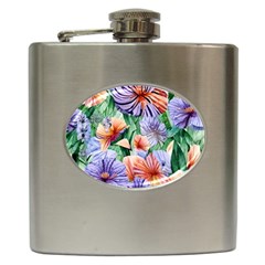 Amazing Watercolor Flowers Hip Flask (6 Oz) by GardenOfOphir