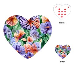 Amazing Watercolor Flowers Playing Cards Single Design (heart)