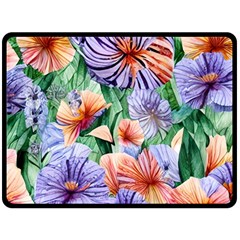 Amazing Watercolor Flowers One Side Fleece Blanket (large) by GardenOfOphir