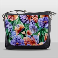 Amazing Watercolor Flowers Messenger Bag by GardenOfOphir