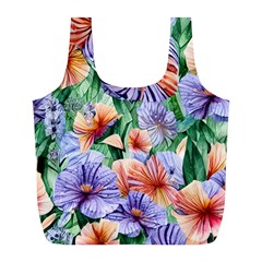 Amazing Watercolor Flowers Full Print Recycle Bag (l) by GardenOfOphir