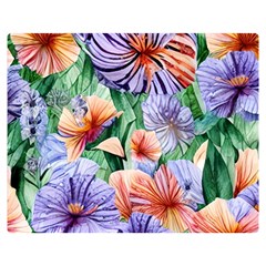 Amazing Watercolor Flowers Premium Plush Fleece Blanket (medium) by GardenOfOphir