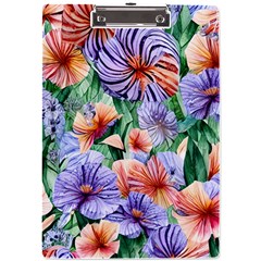 Amazing Watercolor Flowers A4 Acrylic Clipboard by GardenOfOphir