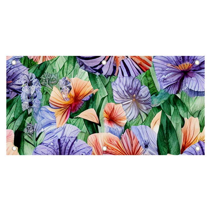 Amazing Watercolor Flowers Banner and Sign 6  x 3 