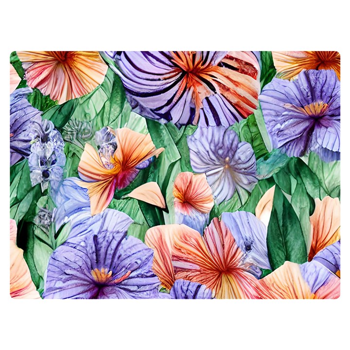 Amazing Watercolor Flowers Premium Plush Fleece Blanket (Extra Small)