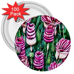 Attractive Watercolor Flowers 3  Buttons (100 Pack)  by GardenOfOphir