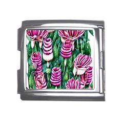 Attractive Watercolor Flowers Mega Link Italian Charm (18mm)