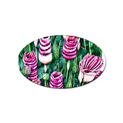 Attractive Watercolor Flowers Sticker Oval (10 Pack) by GardenOfOphir