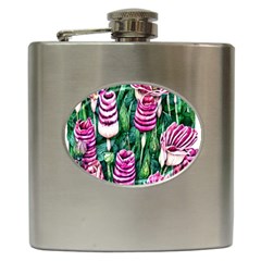 Attractive Watercolor Flowers Hip Flask (6 Oz) by GardenOfOphir