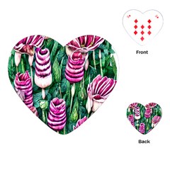 Attractive Watercolor Flowers Playing Cards Single Design (heart) by GardenOfOphir