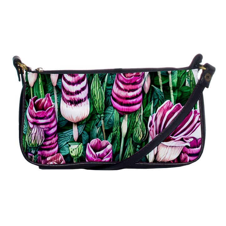 Attractive Watercolor Flowers Shoulder Clutch Bag