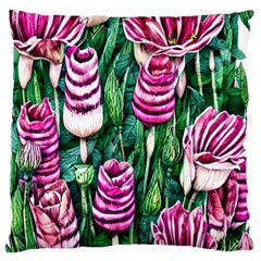 Attractive Watercolor Flowers Large Cushion Case (one Side) by GardenOfOphir