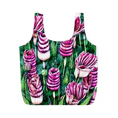 Attractive Watercolor Flowers Full Print Recycle Bag (m) by GardenOfOphir