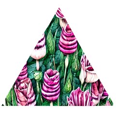 Attractive Watercolor Flowers Wooden Puzzle Triangle by GardenOfOphir