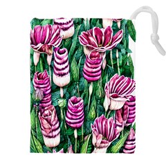 Attractive Watercolor Flowers Drawstring Pouch (4xl) by GardenOfOphir