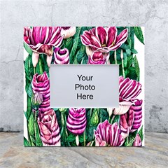 Attractive Watercolor Flowers White Box Photo Frame 4  X 6 