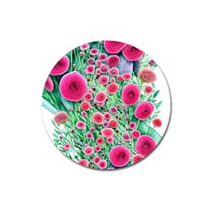 Bounty Of Brilliant Blooming Blossoms Magnet 3  (round) by GardenOfOphir