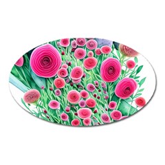 Bounty Of Brilliant Blooming Blossoms Oval Magnet by GardenOfOphir