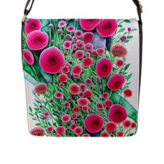 Bounty Of Brilliant Blooming Blossoms Flap Closure Messenger Bag (l) by GardenOfOphir