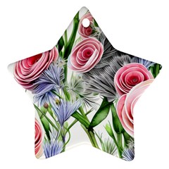 Captivating Coral Blooms Ornament (star) by GardenOfOphir