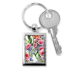 Captivating Coral Blooms Key Chain (rectangle) by GardenOfOphir