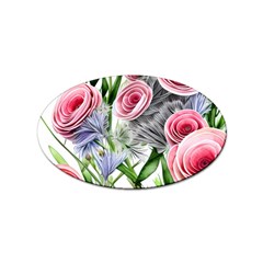 Captivating Coral Blooms Sticker (oval) by GardenOfOphir