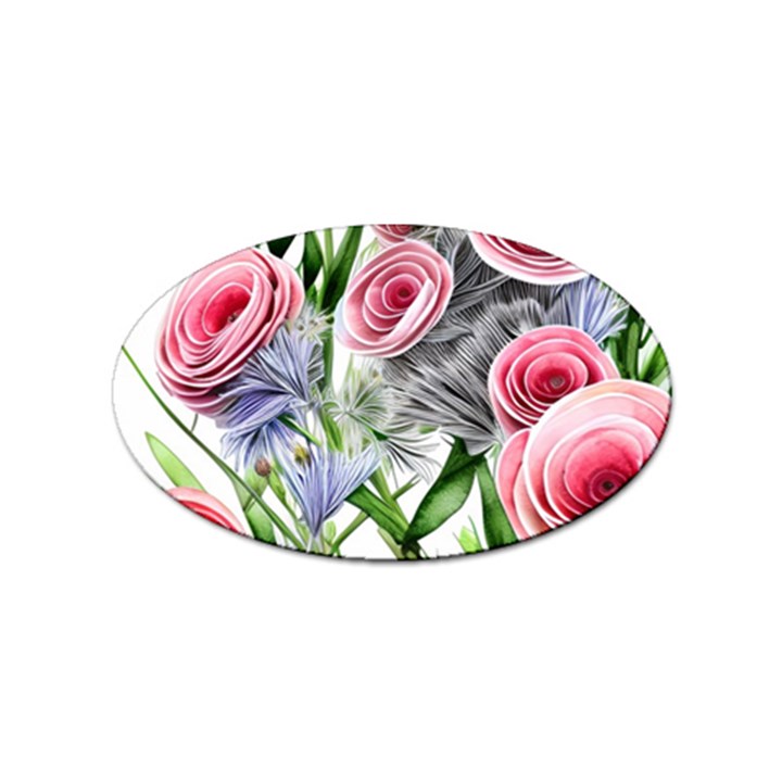 Captivating Coral Blooms Sticker (Oval)