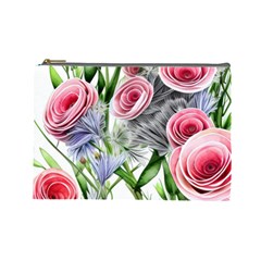 Captivating Coral Blooms Cosmetic Bag (large) by GardenOfOphir