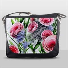 Captivating Coral Blooms Messenger Bag by GardenOfOphir