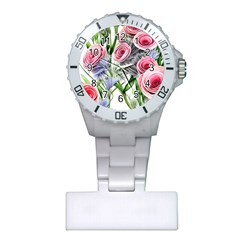 Captivating Coral Blooms Plastic Nurses Watch by GardenOfOphir