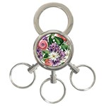 Brilliant Blushing Blossoms 3-Ring Key Chain Front