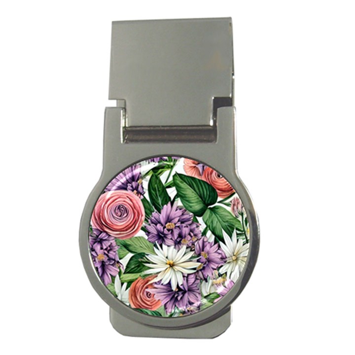 Brilliant Blushing Blossoms Money Clips (Round) 