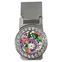 Brilliant Blushing Blossoms Money Clips (cz)  by GardenOfOphir