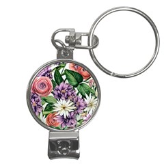 Brilliant Blushing Blossoms Nail Clippers Key Chain