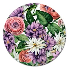 Brilliant Blushing Blossoms Magnet 5  (round) by GardenOfOphir