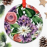 Brilliant Blushing Blossoms Round Ornament (Two Sides) Front