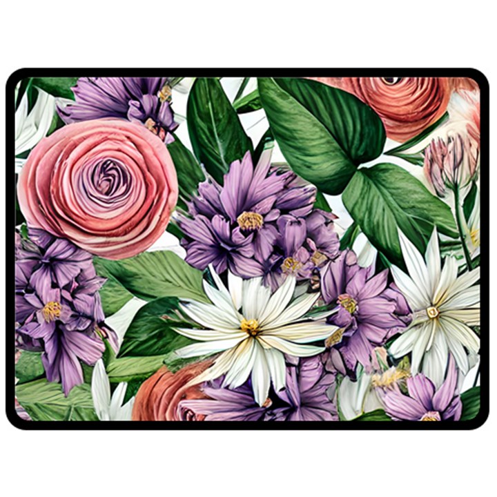 Brilliant Blushing Blossoms Fleece Blanket (Large)