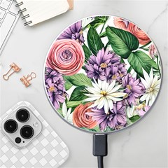 Brilliant Blushing Blossoms Wireless Fast Charger(white) by GardenOfOphir