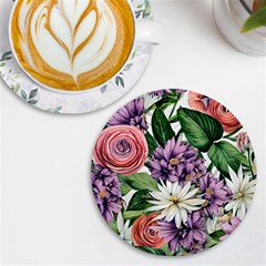 Brilliant Blushing Blossoms Uv Print Round Tile Coaster by GardenOfOphir