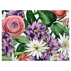 Brilliant Blushing Blossoms One Side Premium Plush Fleece Blanket (extra Small)