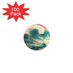 Storm Tsunami Waves Ocean Sea Nautical Nature Painting 1  Mini Magnets (100 Pack)  by Ravend