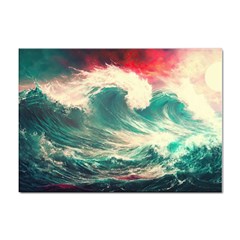 Storm Tsunami Waves Ocean Sea Nautical Nature Painting Sticker A4 (100 Pack) by Ravend